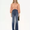 High-rise flare jeans in denim