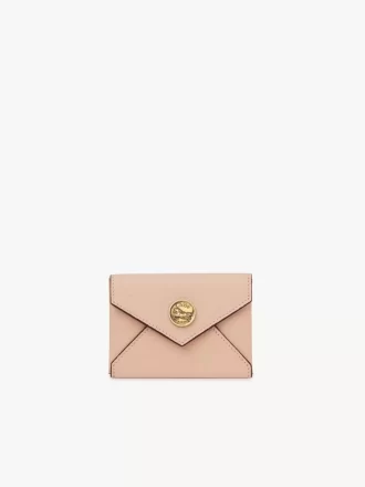Envelope card holder in grained leather