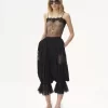 Fitted tank top in embroidered lace