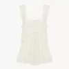 Fluid tank top in silk charmeuse & lace