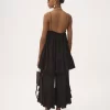Fluid wide-leg pants in crêpe de chine