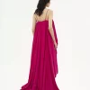 High-low sleeveless jumpsuit in washed silk pongé