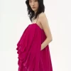 High-low sleeveless jumpsuit in washed silk pongé