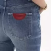 High-rise bootcut jeans in denim