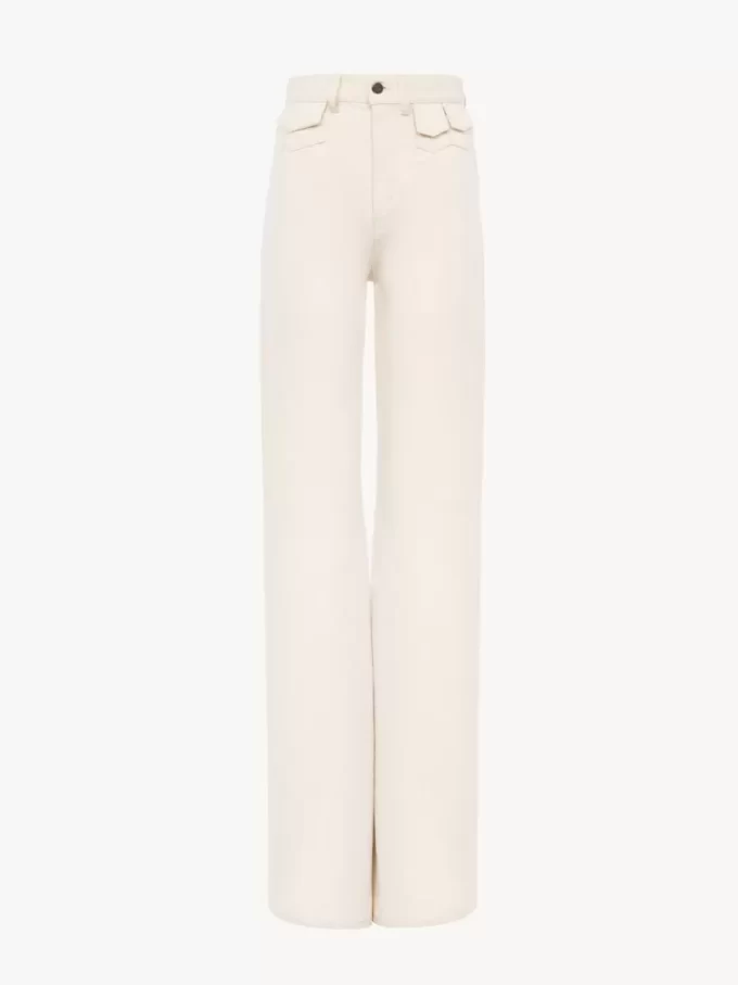 High-rise flare jeans in denim