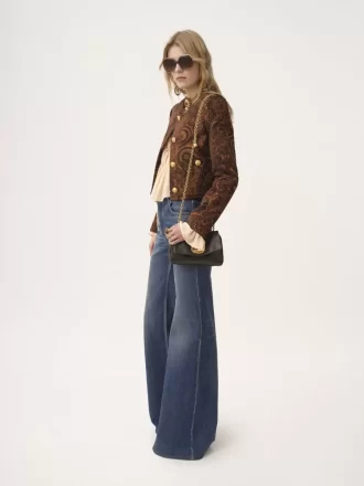 High-rise flare jeans in denim