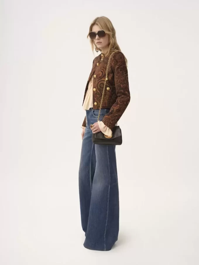 High-rise flare jeans in denim