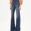 High-rise flare jeans in denim