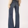High-rise flare jeans in denim