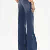 High-rise flare jeans in denim