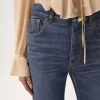 High-rise flare jeans in denim