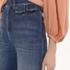 High-rise flare jeans in denim