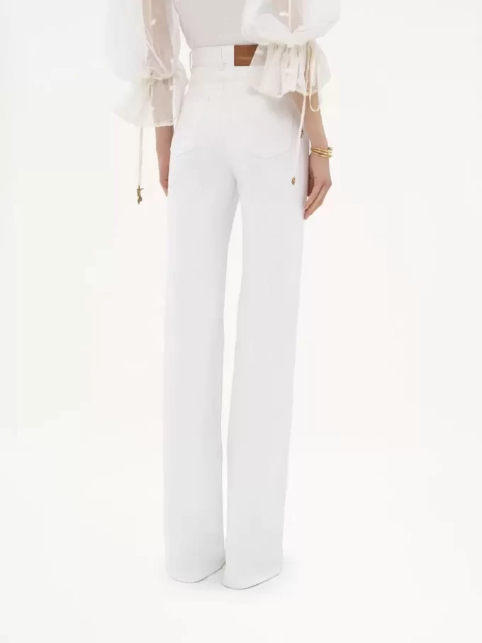 High-rise flare jeans in denim