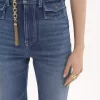 High-rise flare jeans in denim