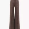 High-rise flared pants in wool check