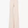 High-rise flared pants in wool gabardine