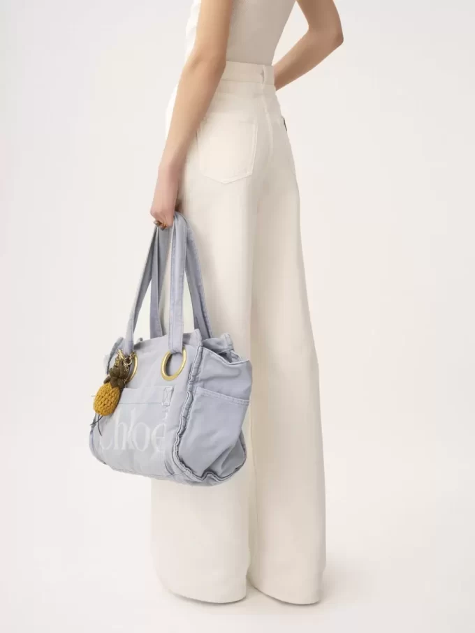 High-rise wide-leg jeans in denim