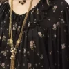 Maxi gathered ruffle top in silk charmeuse