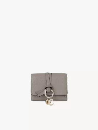 Mini Alphabet tri-fold in grained leather