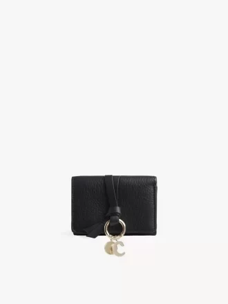 Mini Alphabet tri-fold in grained leather
