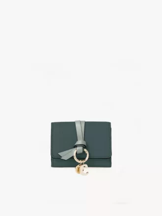 Mini Alphabet tri-fold in grained leather