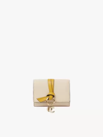 Mini Alphabet tri-fold in grained leather