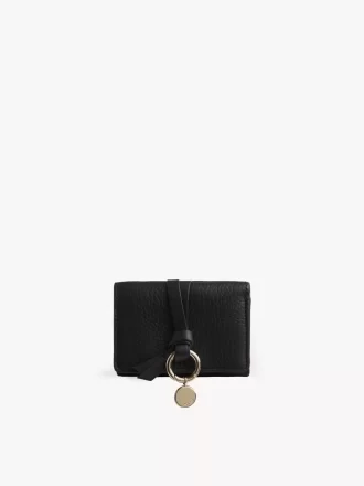 Mini Alphabet tri-fold in grained leather