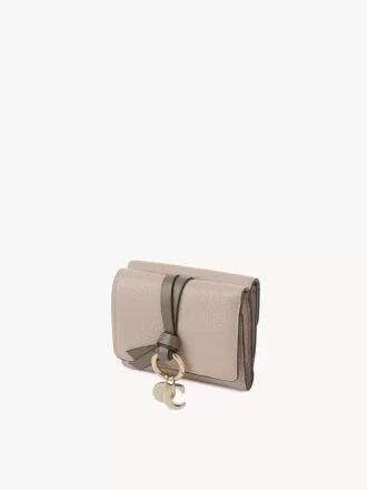 Mini Alphabet tri-fold in grained leather
