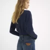 Mock-neck logo sweater in cotton fleece