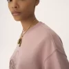 Oversized logo sweater in chiné fleece