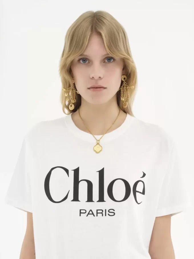 Oversized logo T-shirt in cotton jersey