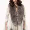 Oversized long ruffled dress in silk mousseline