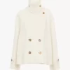 Oversized short coat in wool