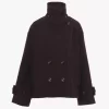 Oversized short coat in wool