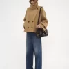 Oversized short coat in wool