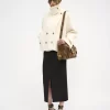 Oversized short coat in wool