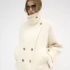 Oversized short coat in wool
