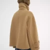 Oversized short coat in wool
