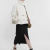 Oversized short coat in wool