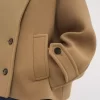 Oversized short coat in wool