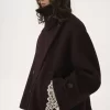 Oversized short coat in wool