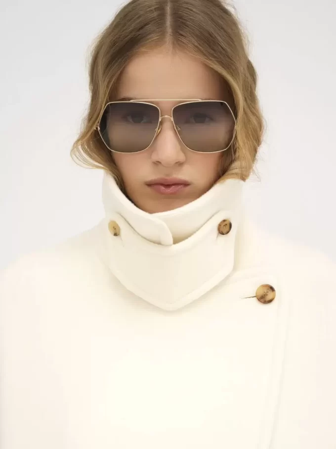 Oversized short coat in wool