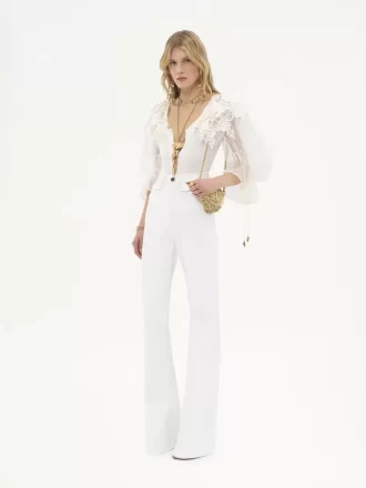 High-rise flare jeans in denim