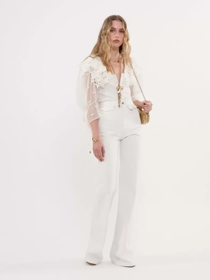 High-rise flare jeans in denim