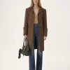 Riding coat in houndstooth wool