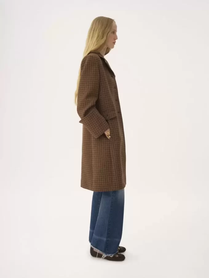 Riding coat in houndstooth wool