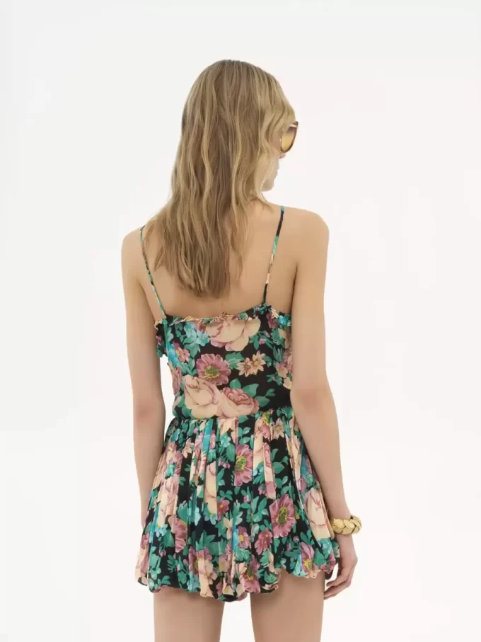 Ruched tank top in silk charmeuse