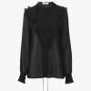 Ruffled blouse in silk georgette