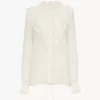 Ruffled blouse in silk georgette