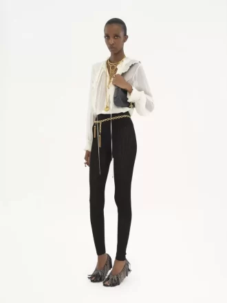 Ruffled blouse in silk georgette